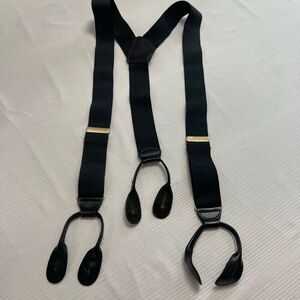 CAS Black VTG Leather Germany Black Leather Braces Suspenders